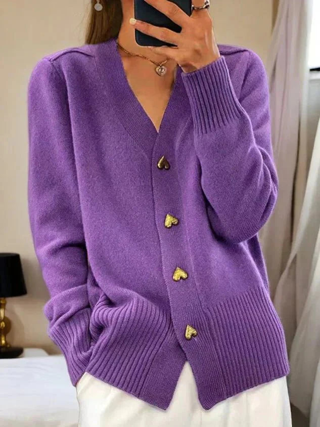 Martine | Luxe Cashmere Vest with Heart Button Closure