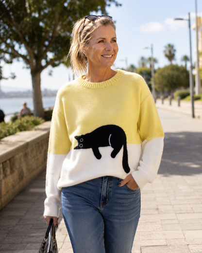 Caitlin – Casual Cat Graphic Sweater