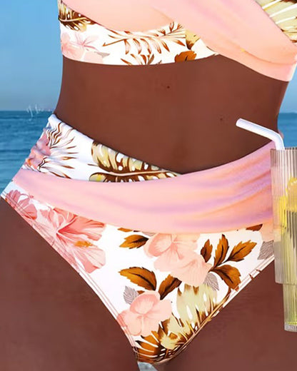 Jolina™ | Floral Contrast Split Bikini